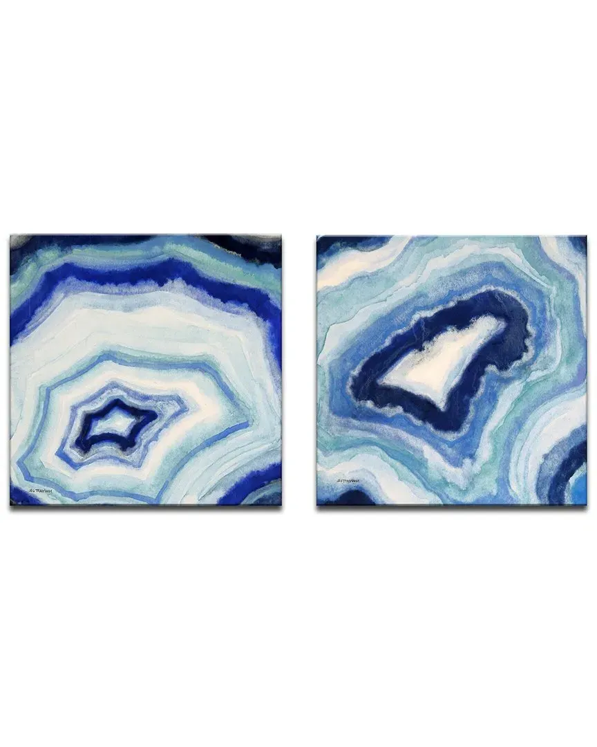Norman Wyatt Ocean Geode 2pc Wrapped Canvas Wall Art