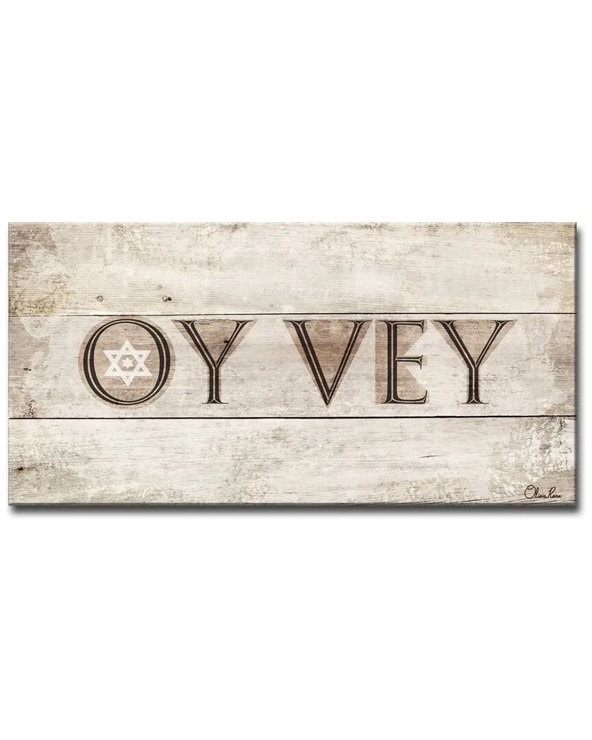 Oy Vey Wrapped Canvas Wall Art by Olivia Rose - 24x12 image