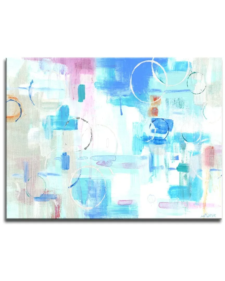 Silver Circles Canvas Wall Art by Leslie Owens