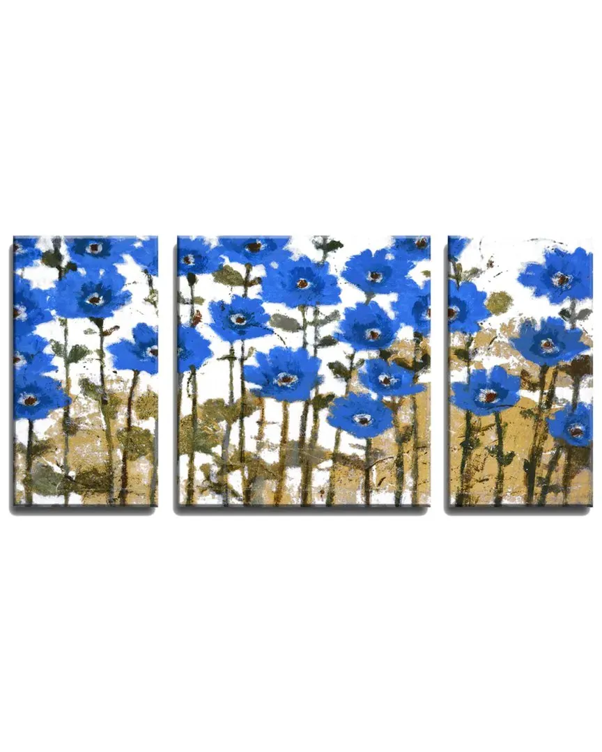 Spring Sapphires 3pc Canvas Wall Art by Norman Wyatt
