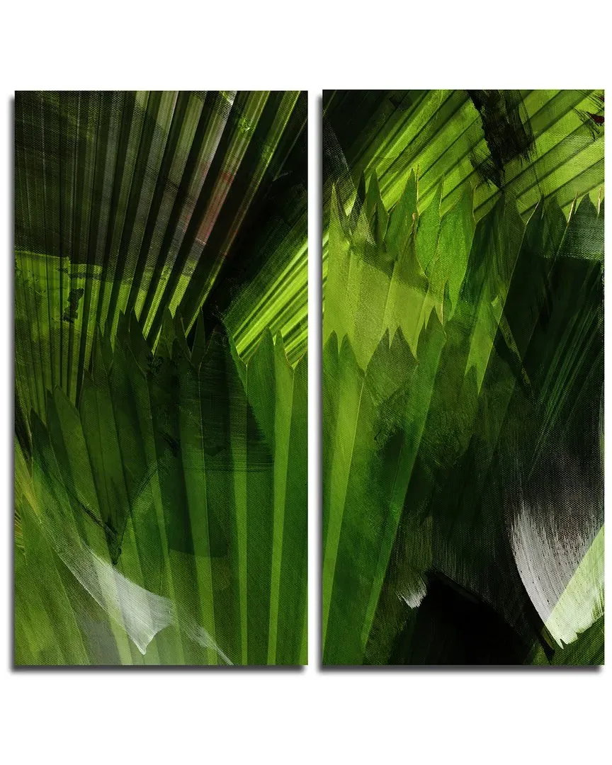 Tristan Scott Abstract Palm Leaves 2pc Canvas Wall Art