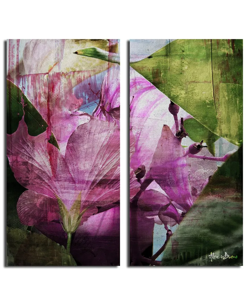 Tristan Scott Hibiscus Abstract 2pc Canvas Wall Art