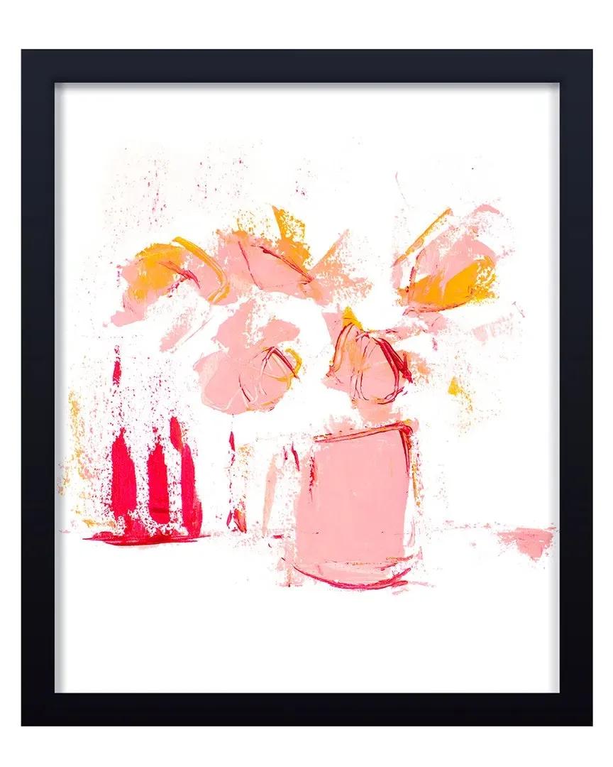 Tulips And Tears Framed Print Wall Art - Black, Pine Wood image