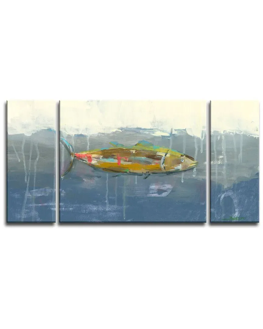 Tuna in Water 3-Piece Canvas Set Wall Art by Leslie Owens