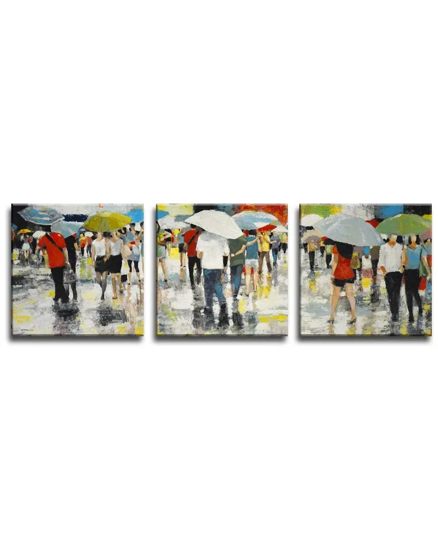 Umbrellas 3pc Canvas Wall Art by Norman Wyatt image