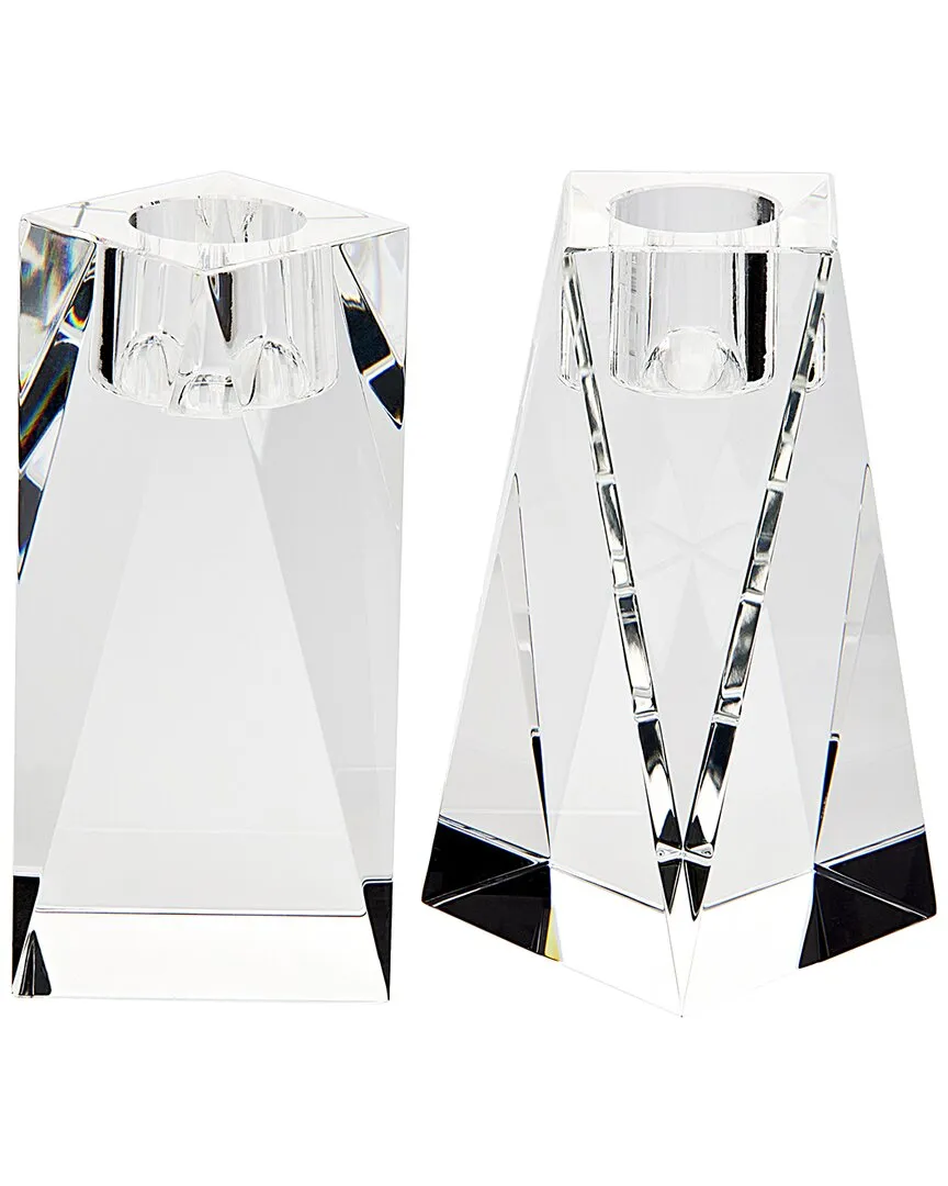 Freedom Prism Tapered Candle Holder Set - Clear, Crystal image