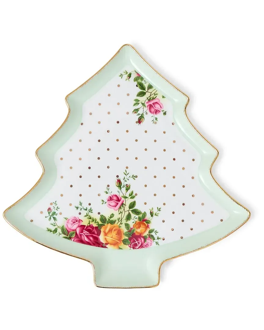 Old Country Roses Christmas Tree Serving Dish - Multicolor