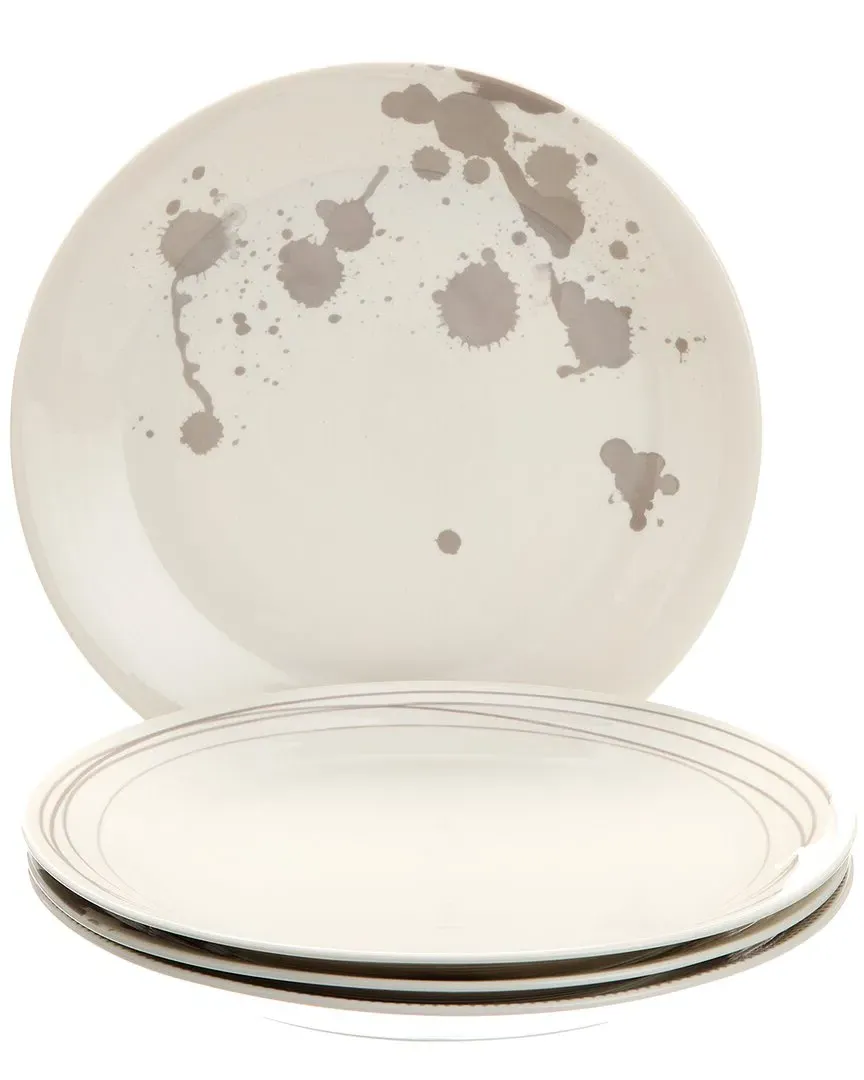 1815 Set of 4 Pacific Mixed Pattern Stone Plates - White image