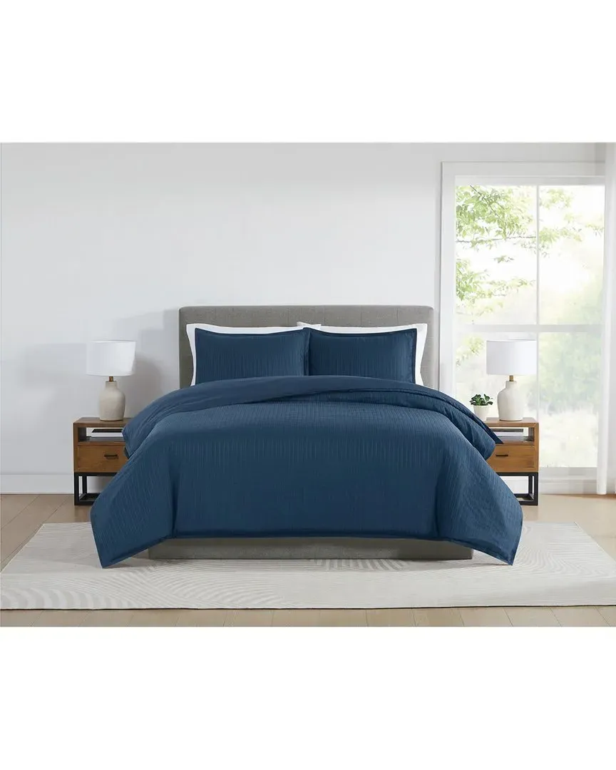 Olivia Stripe Comforter Set - Navy, Polyester