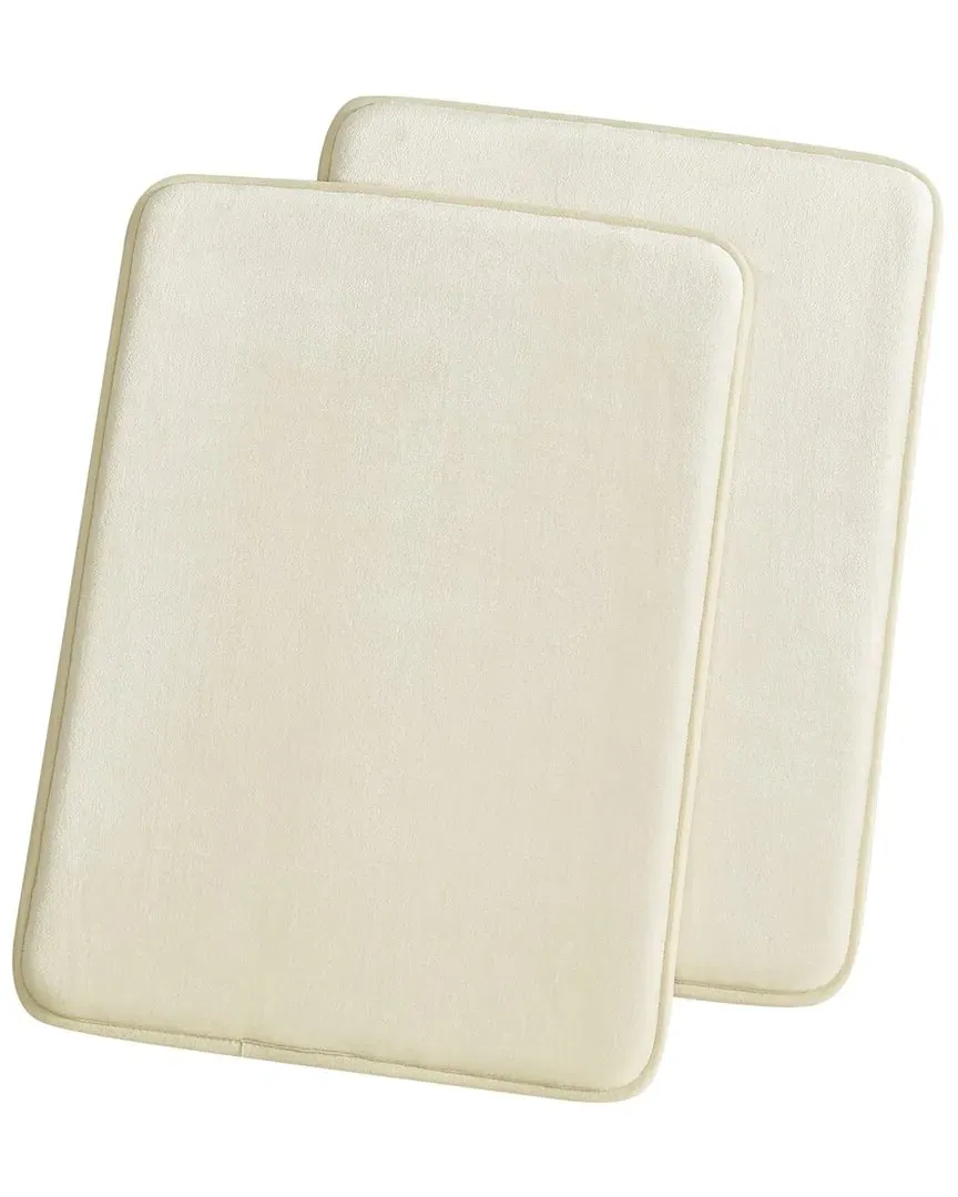 Set of 2 Memory Foam Bath Rugs - Ivory image