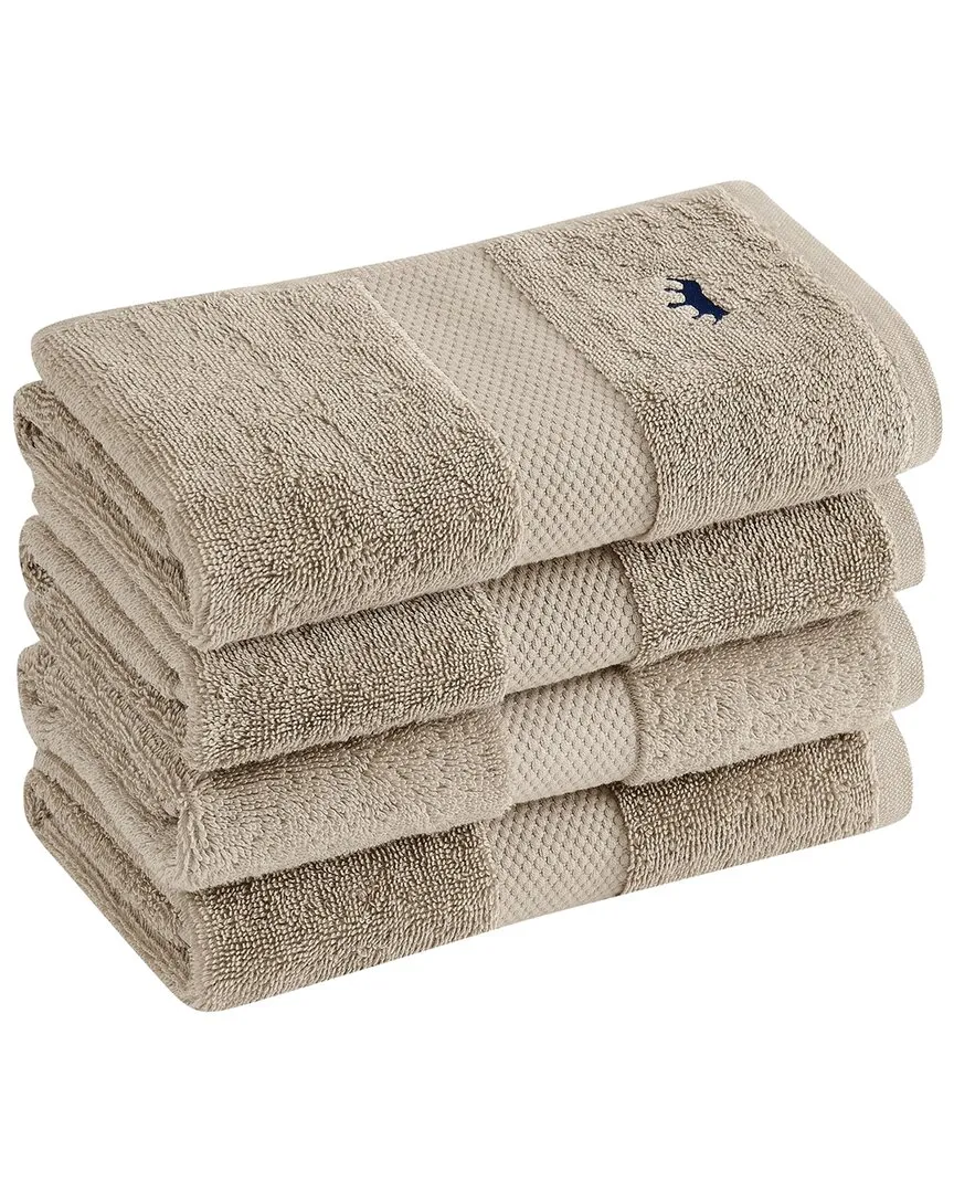 Set of 4 Turkish Cotton Hand Towels - Khaki