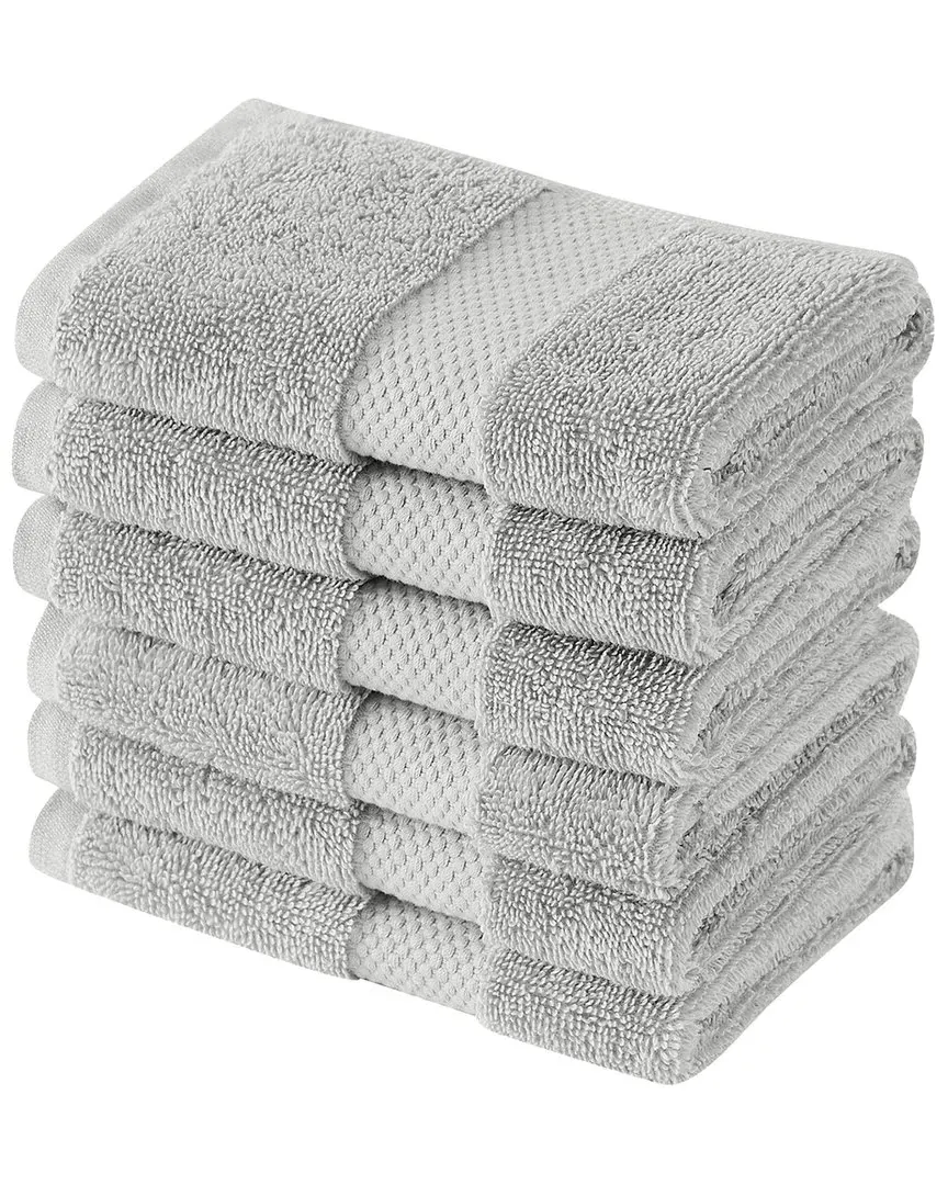 Set of 6 Turkish Cotton Wash Cloths - Grey image
