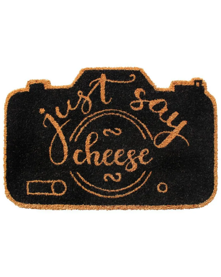 Black Just Say Cheese Doormat - Black, Coir