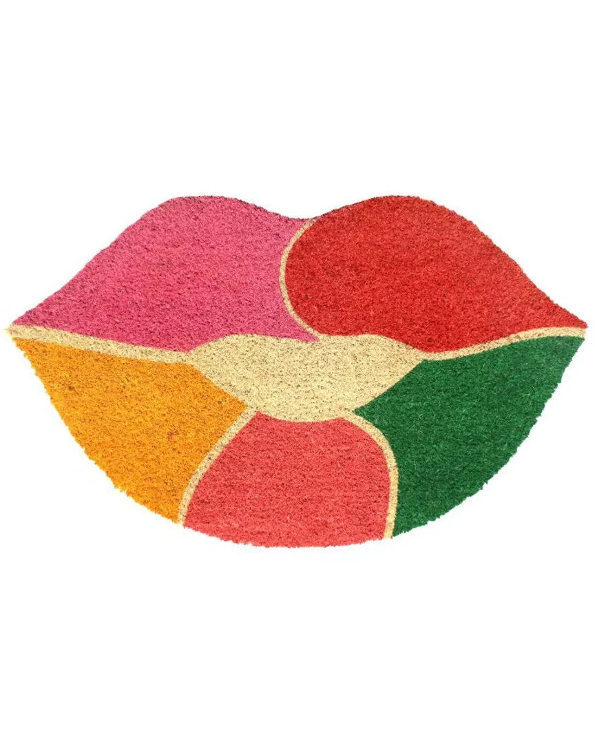 Bleach Colorful Lips Doormat - Beige, Coir