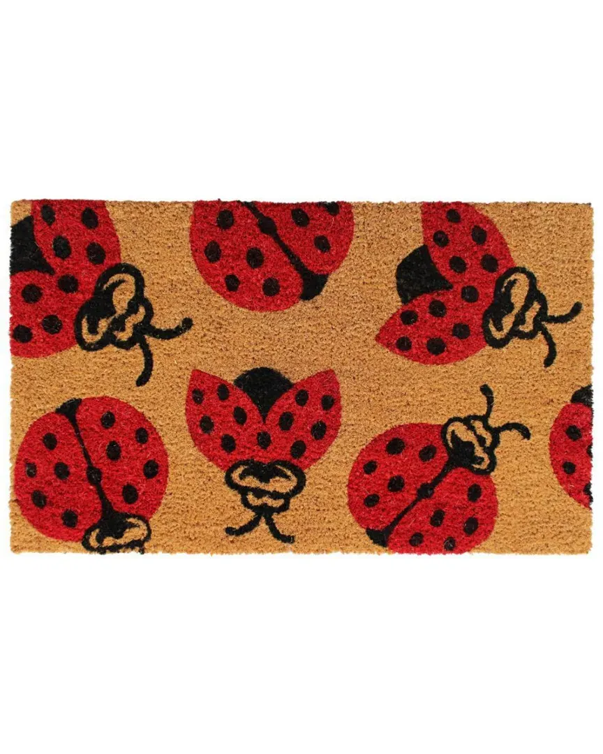 Natural Lady Bug Doormat - Natural, Coir