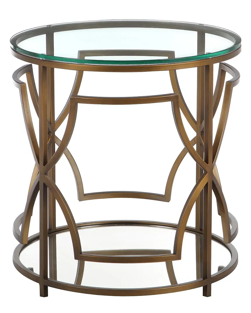 Pangea Home Edward Round Side Table - Brass image