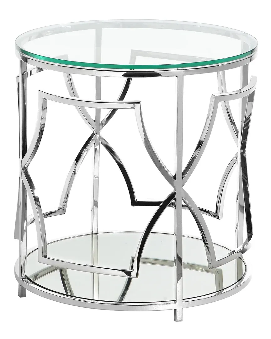 Pangea Home Edward Round Side Table - Steel
