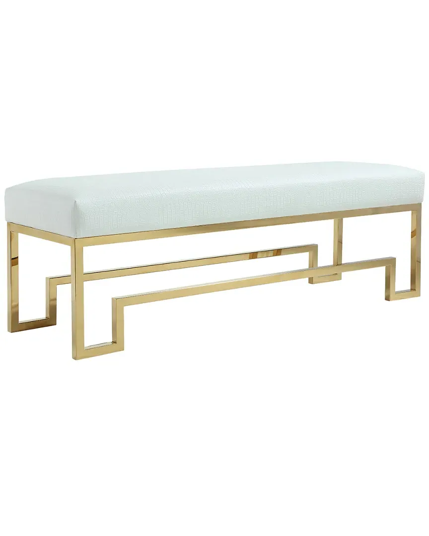 Pangea Home Laurence Bench - Gold, White