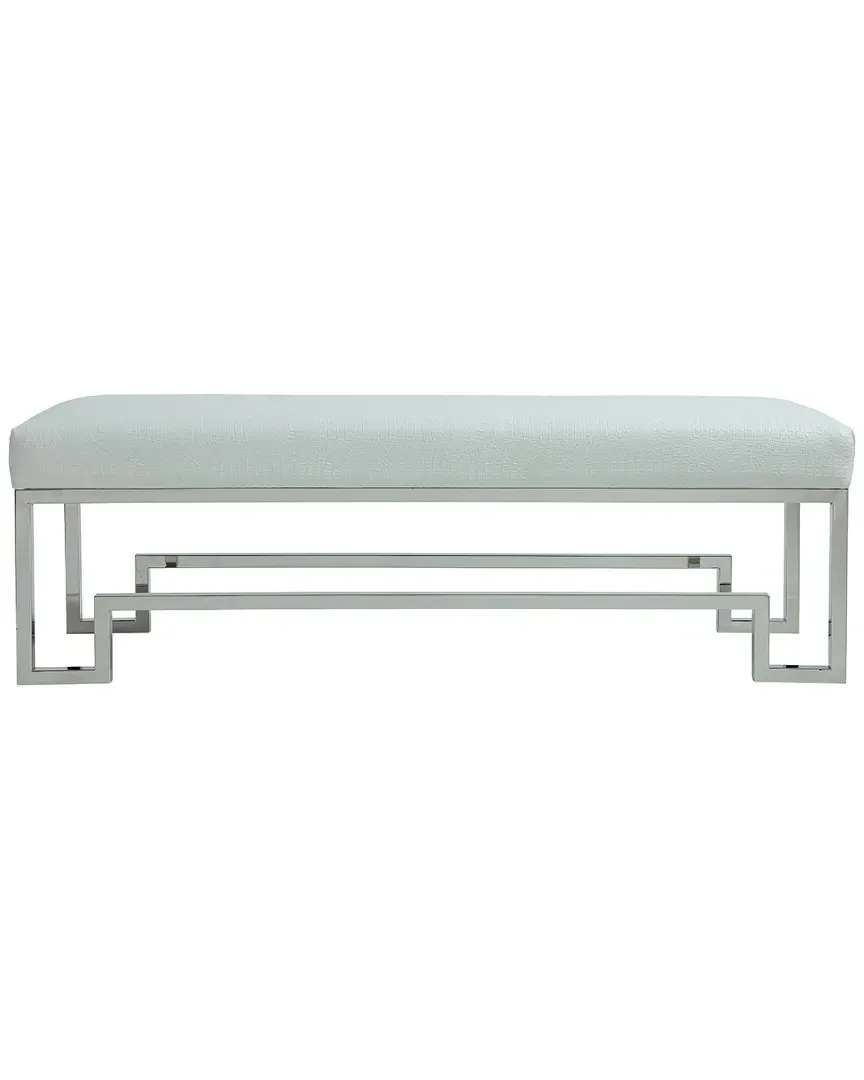 Pangea Home Laurence Bench - Silver, White image