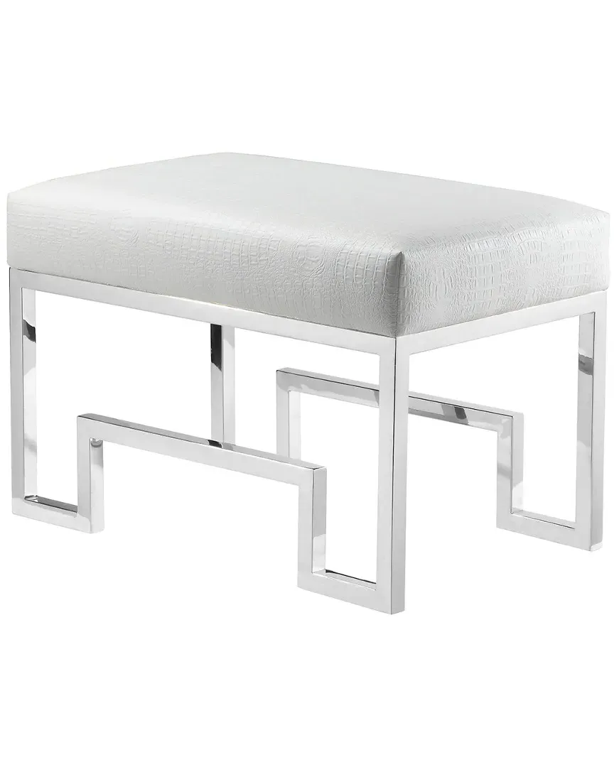 Pangea Home Laurence Stool - Silver, White