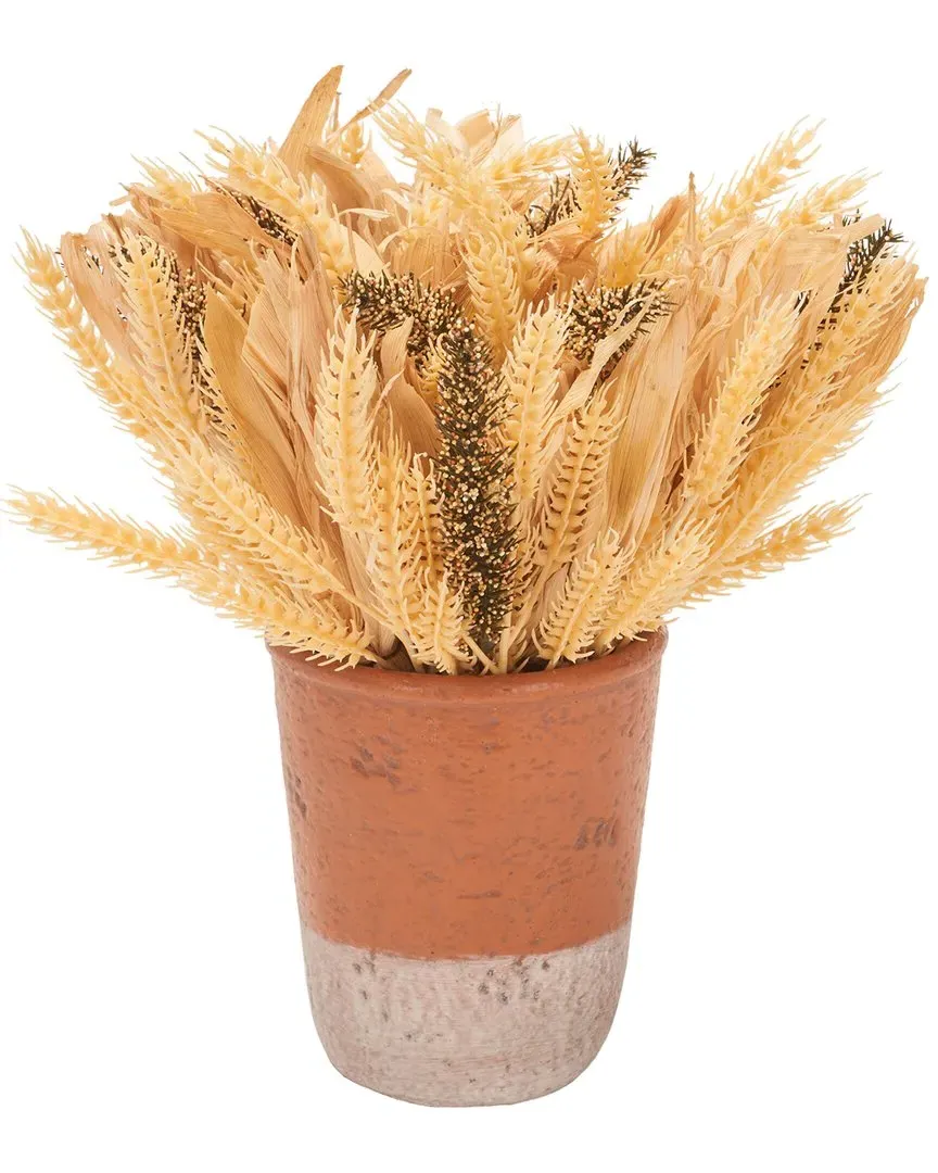 14" Wheat Ear Potted Arrangement - Multi, Ceramic