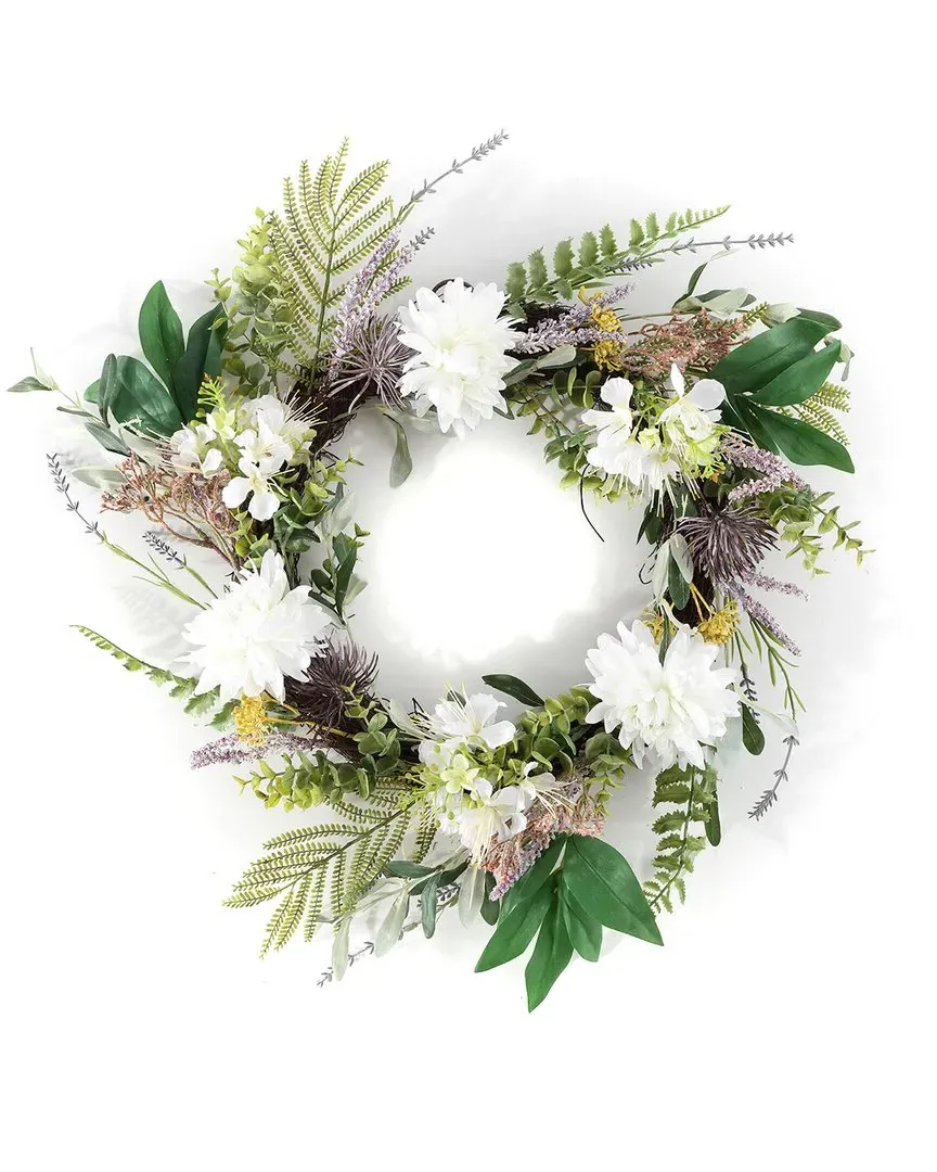 24" Dahlia Wreath with Olive - Green
