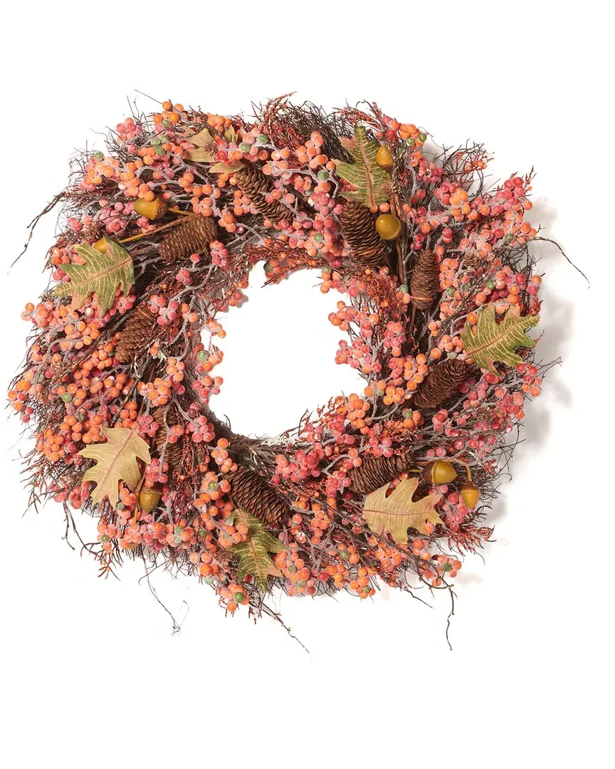 26" Berry Wreath with Acorns - Multi