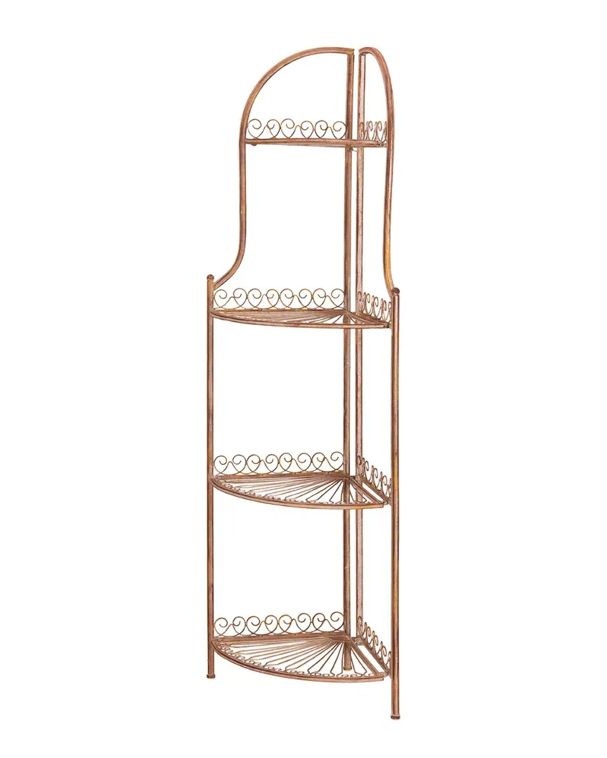 Abarrane 4-Tier Corner Shelf - Rusty Orange, Wrought Iron