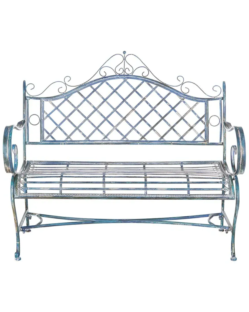 Abner Outdoor Bench - Antique Blue, Metal image