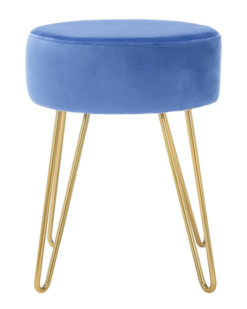 Abrea Round Ottoman - Steel Blue, Velvet image