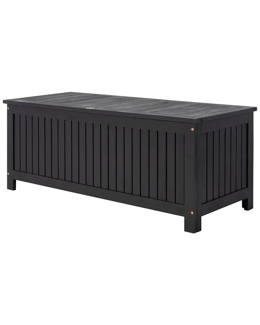 Abri Cushion Storage Box - Black, Eucalyptus Wood image