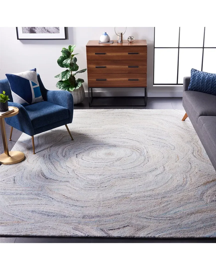 Abstract Calmira Hand-Tufted Rug - Blue, Polyester