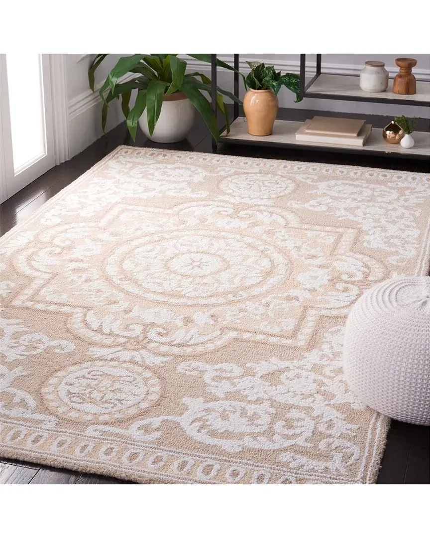 Abstract Harvest Blend Hand-Tufted Rug - Beige, Wool