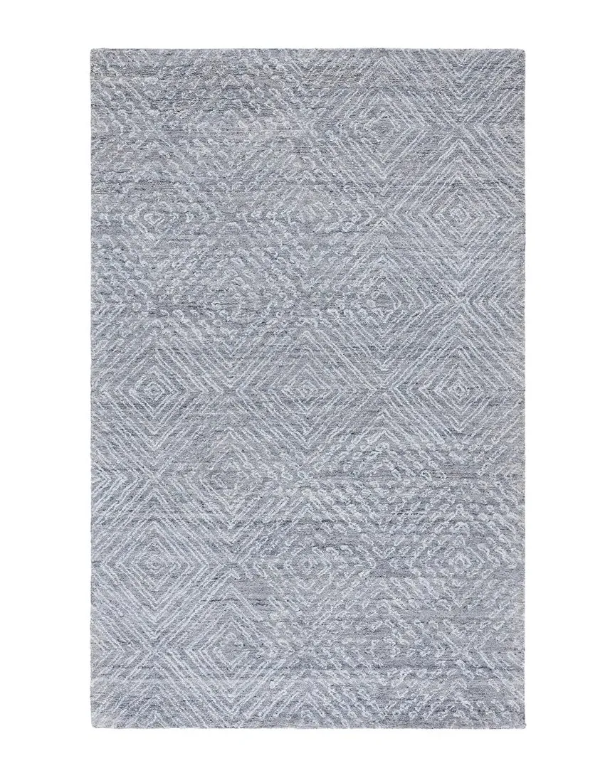 Abstract Wool Rug - Blue image