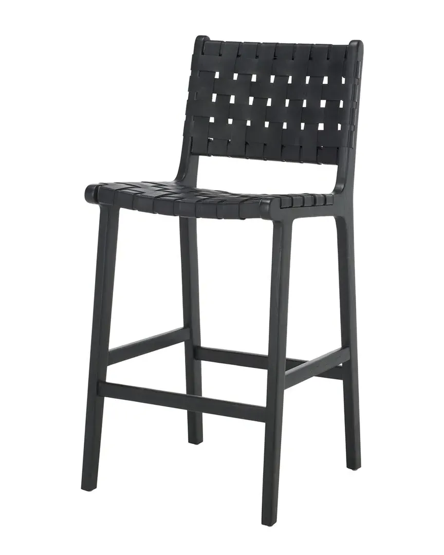 Adah Counter Stool - Black, Leather image