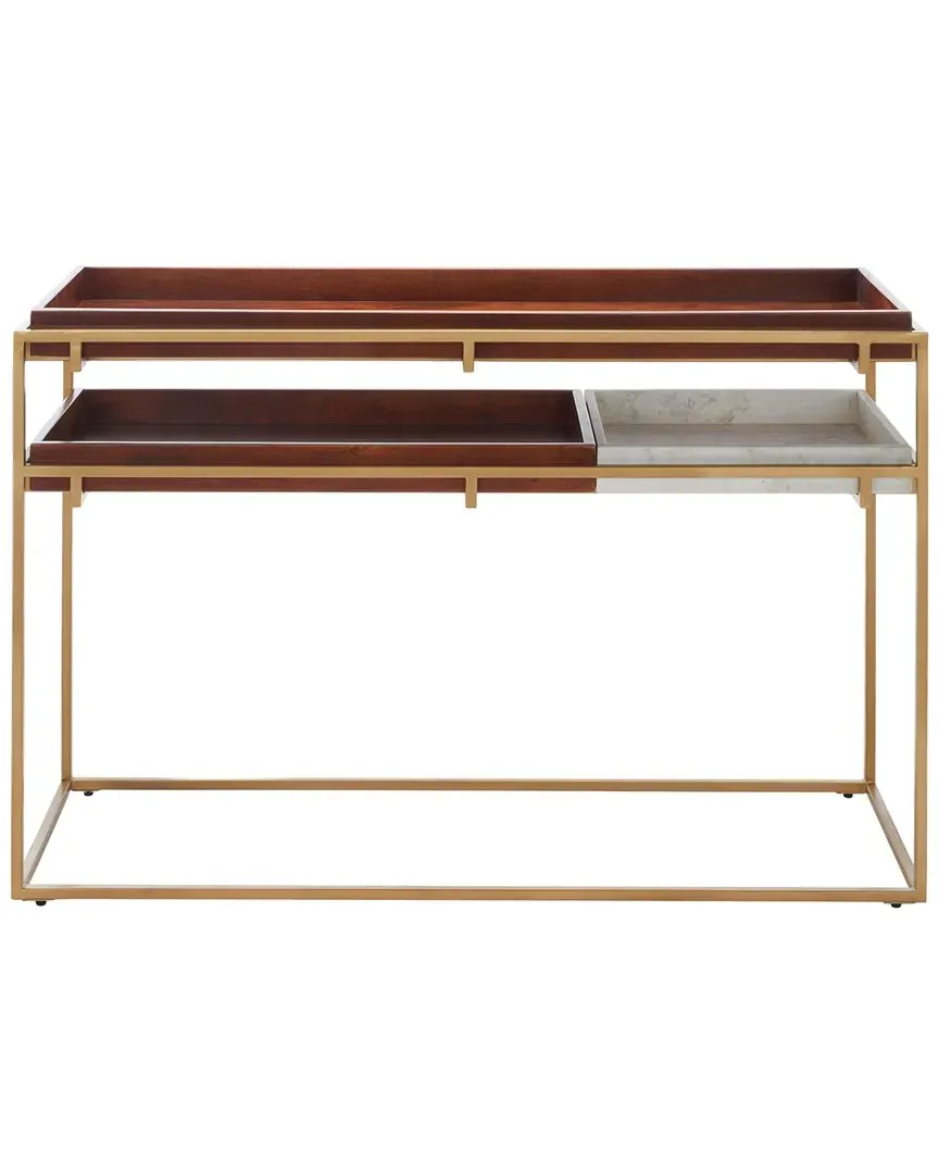 Akari Console Table - Brown, Marble image