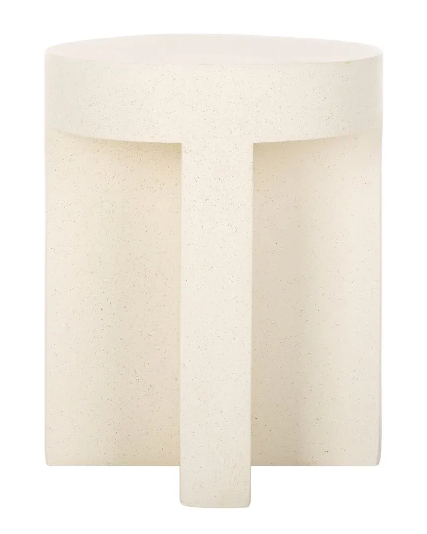 Aldrich Round Accent Table - White, Magnesium Oxide