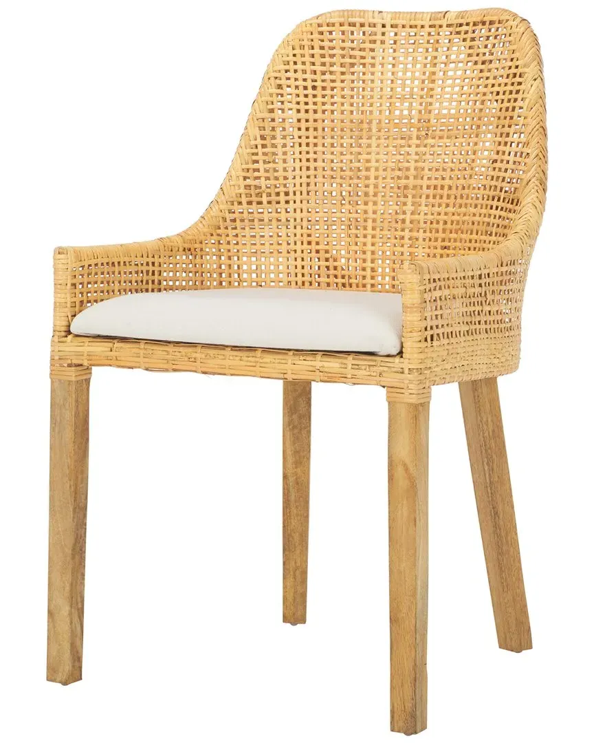 Altha Dining Chair with Cushion - White, Rattan