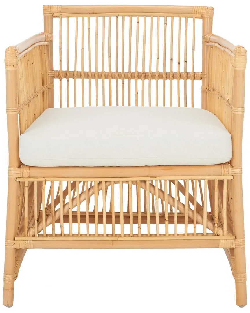 Alvis Accent Chair with Cushion - Brown, Rattan