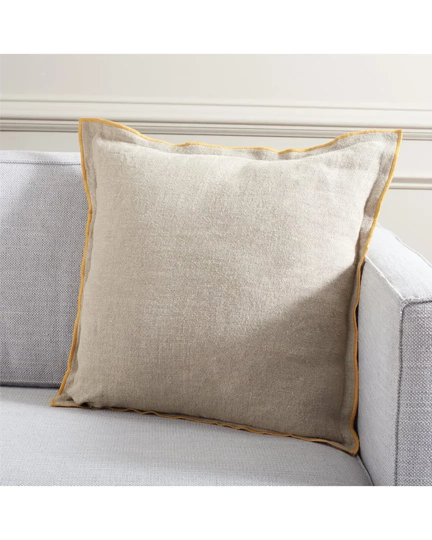 Amal Square Pillow with Zipper - Natural, Linen image
