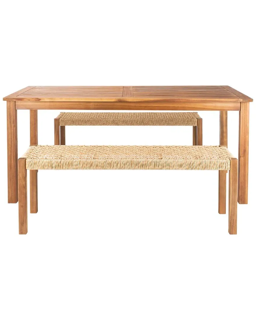 Aquina 3-Piece Outdoor Dining Set - Natural, Acacia image