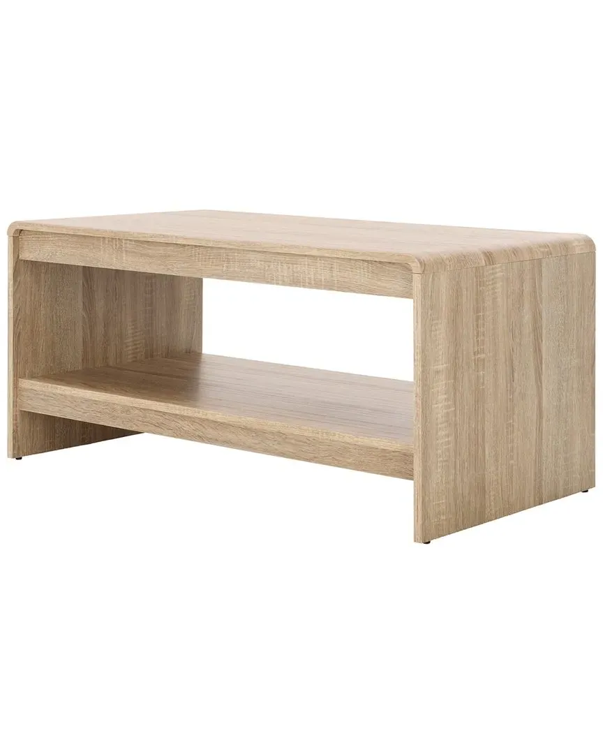 Arsenio Coffee Table with Shelf - Light Cream