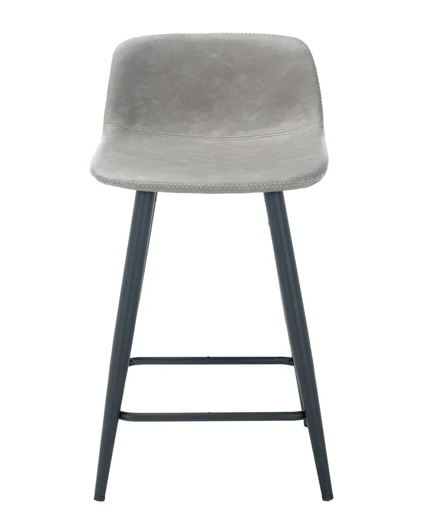 Asena Counter Stool - Grey, PU Leather