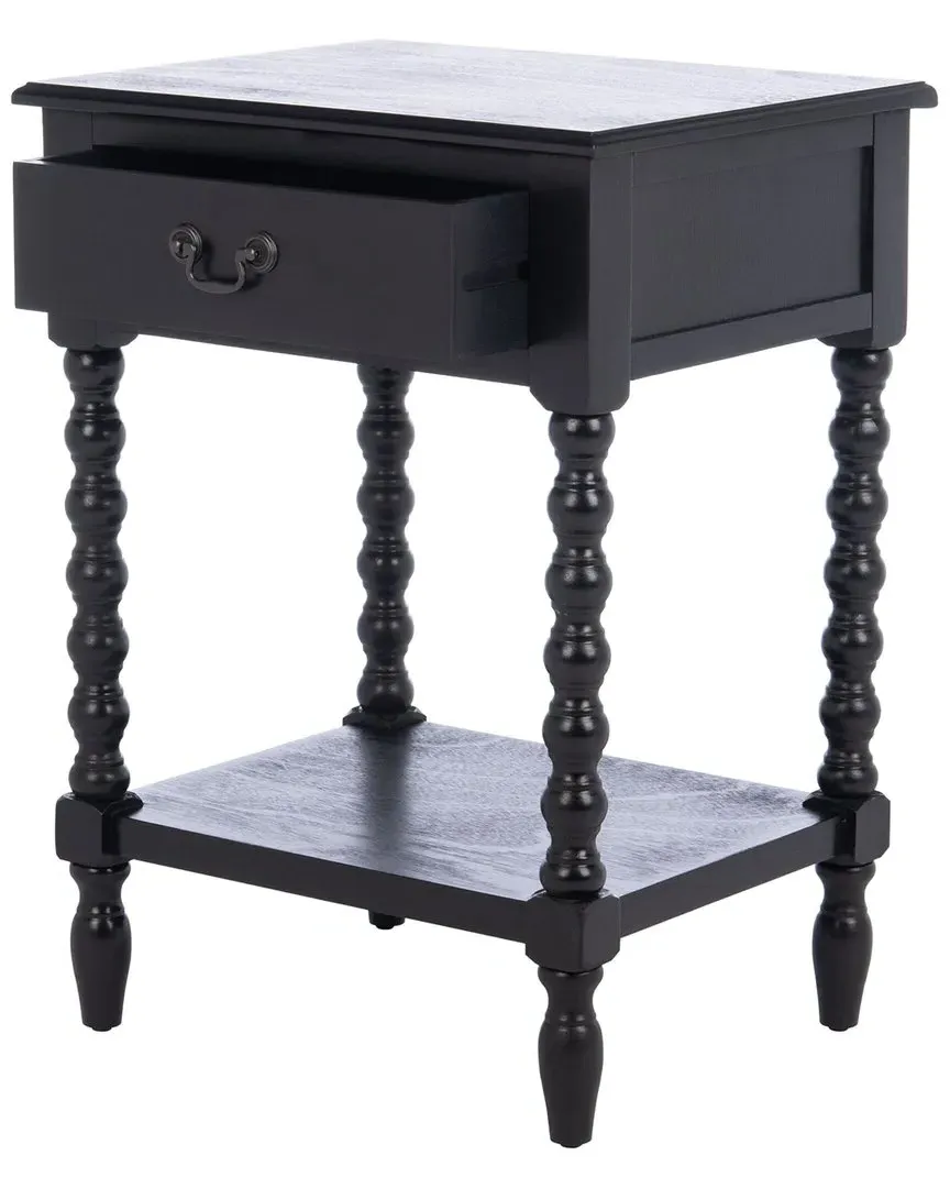Athena Accent Table with Drawer - Black, Pine image