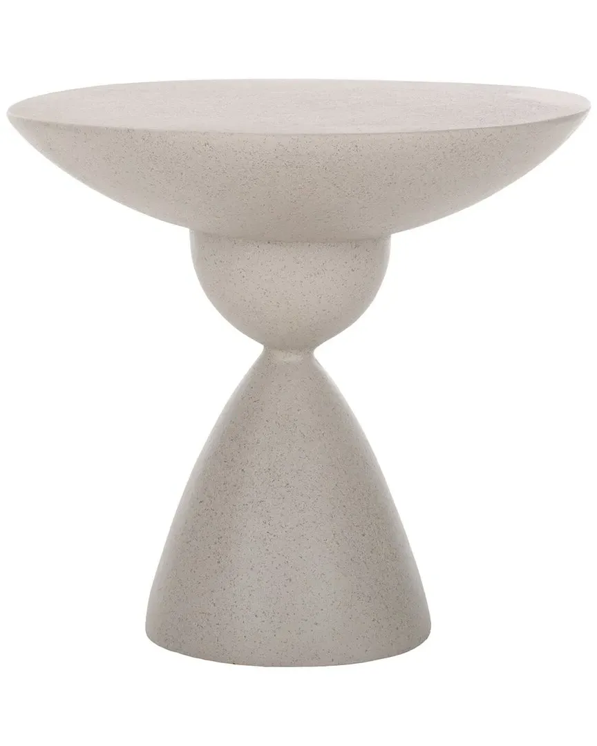 Atley Round Accent Table - Grey, Magnesium Oxide