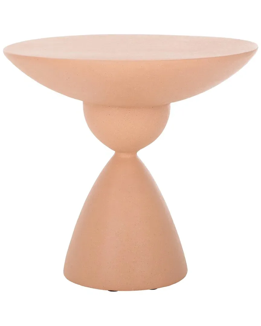 Atley Round Accent Table - Terracotta, Magnesium Oxide image