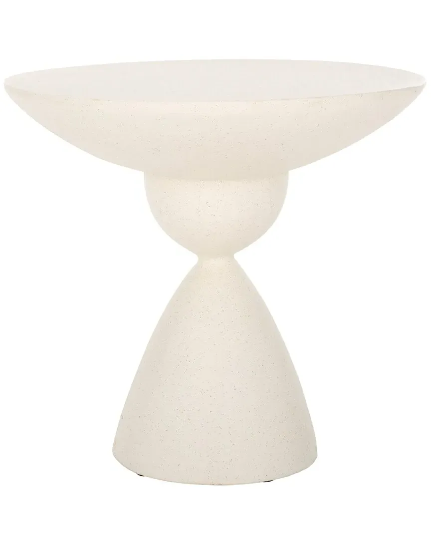 Atley Round Accent Table - White, Magnesium Oxide