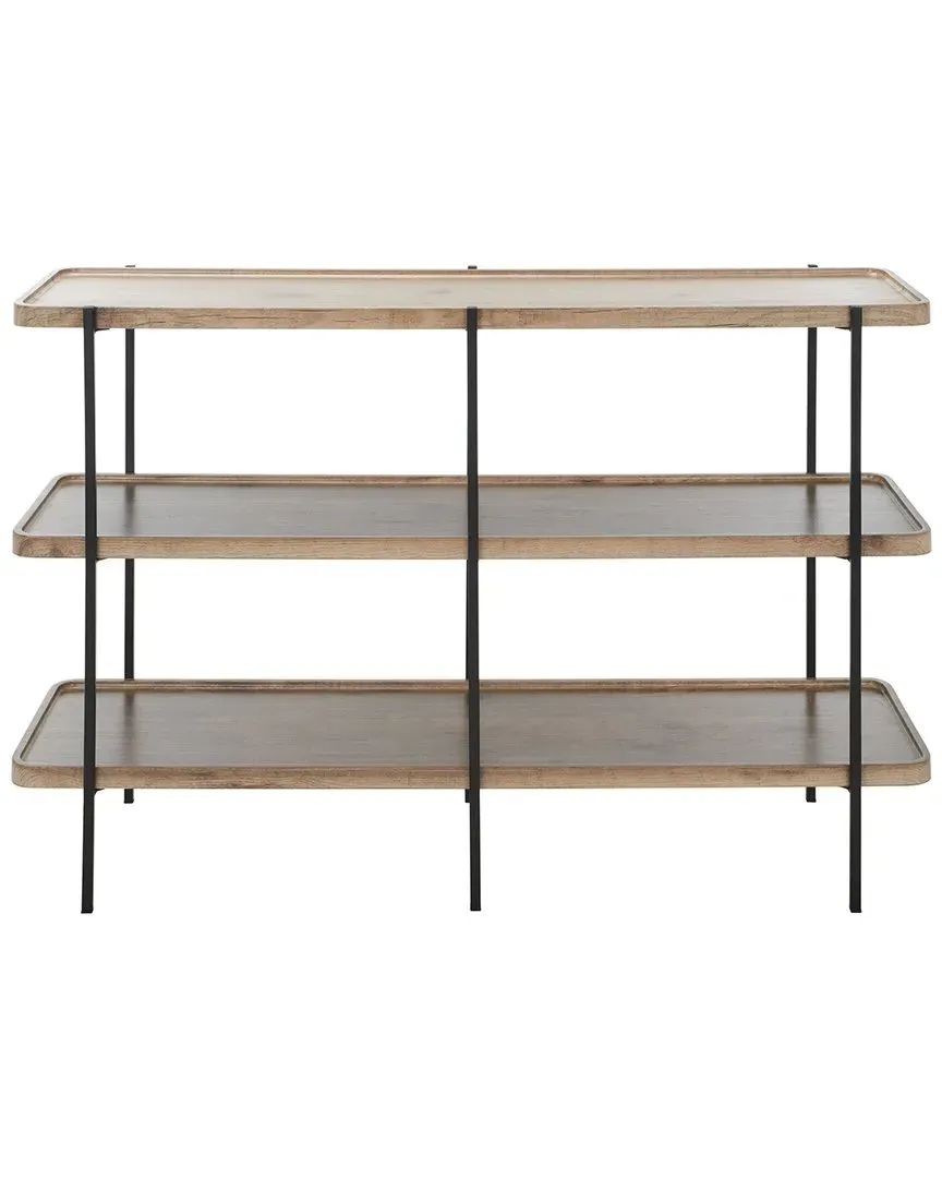 Atwell 2-Shelf Console Table - Oak, Metal image
