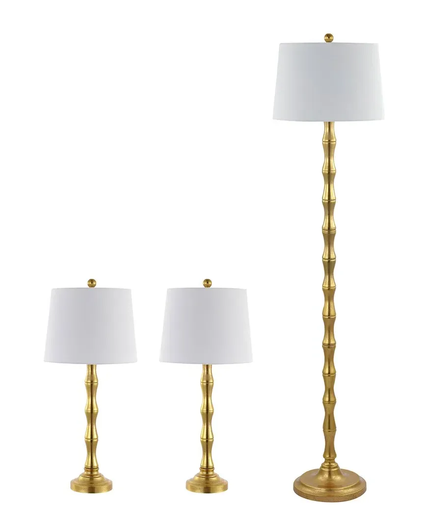 Aurelia Floor And Table Lamp Set - Gold, Iron