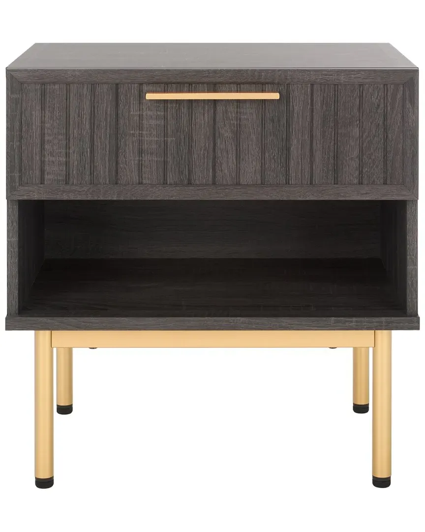 Axelle 1-Drawer Nightstand - Distressed Black, Wood image